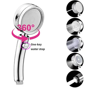5 modes adjustable shower head water saving flow faucet 360° rotating abs rain high pressure spray nozzle bathroom accessories free global shippi