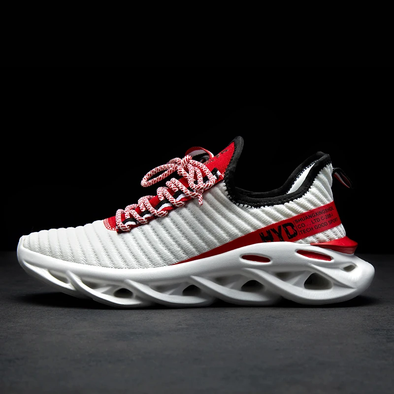 

2021 Trend Style Men's Casual Shoes Fashion Breathable Mesh Light Personality Sneakers Flying Weaving Tenis Masculino