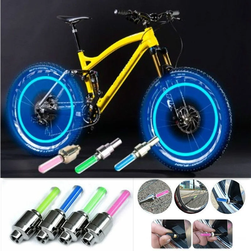 2pcs Bike Light Car Motorcycle Bicycle Wheel Tire Tyre Valve Cap Flash LED Lights Spoke Lamp Mountain Road Accessories |