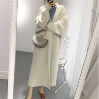 2021 soft cashmere long cardigan jacket women fashion loose casual oversize sweaters autumn winter chic wool warm knitted coats