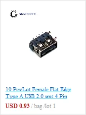 30 шт./партия основа край 5 Pin Тип B SMT Micro USB разъем Плоский порт Джек хвост штепсельная Вилка терминалы для samsung huawei