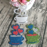 new coffee cup with heart shape cutting dies diy scrapbook embossed card making photo album decoration handmade craft