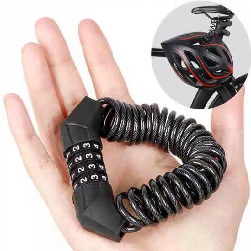 

Bicycle helmet lock code lock combination portable bicycle motorcycle anti-theft cable lock line