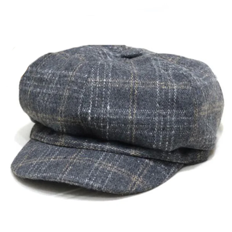 Женская/Мужская шерстяная шапка DYLAOPAN однотонная восьмиугольная газетчика