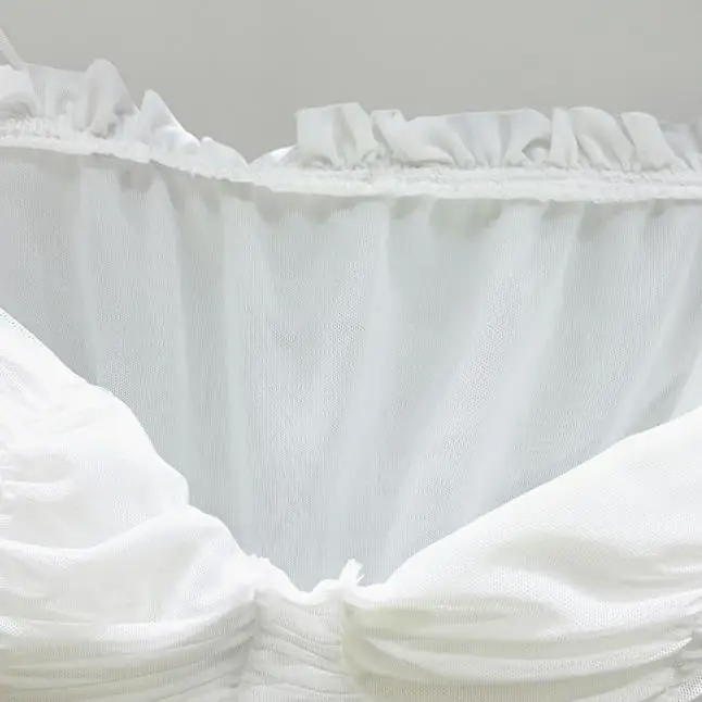 

Sexy Navel-Exposed Puff Sleeve Shor Women blouses Fashion Drawstring Ruffle Waist-Controlled Super Fairy Dancing Clothes Top