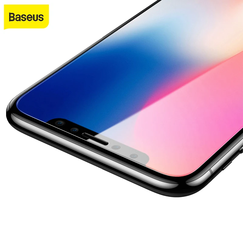 Baseus 0.3mm Full protective Film For iPhone X 3D Anti Blue Light Screen Protector for 10 Coverage Tempered Glass | Мобильные
