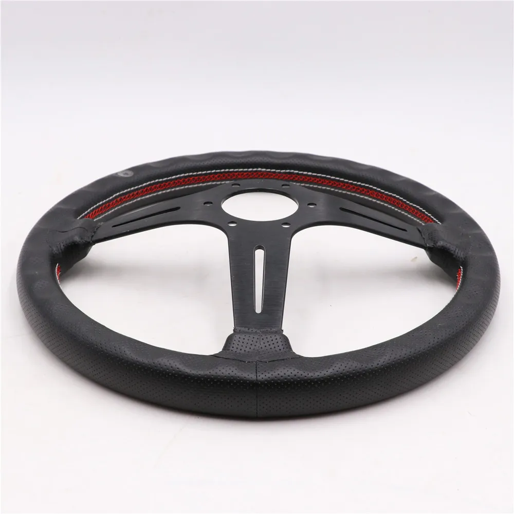 Алюминиевый 14 дюймовый руль из натуральной кожи спортивные рулевые колеса для