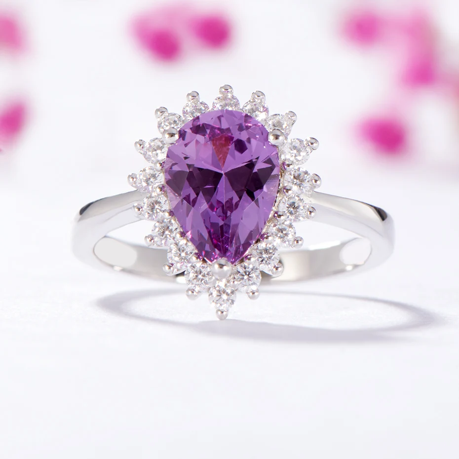 Kuololite Александрит набор украшений для женщин цельное кольцо из стерлингового