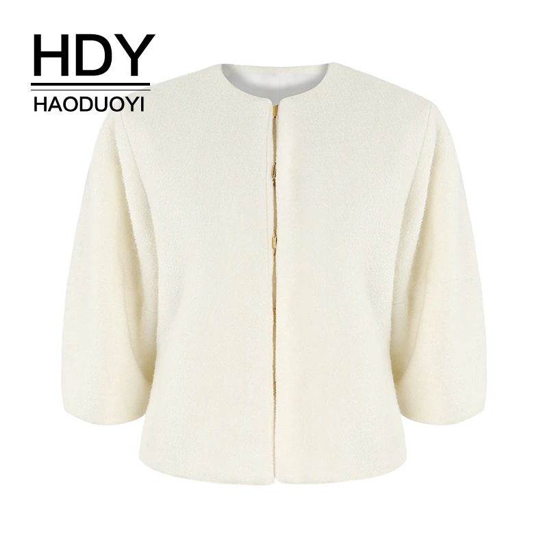 HDY Haoduoyi New Fashion Autumn Ladies Solid Short Style Street Wear Light Weight Tops Cute Basic Classic Type Women's Coat | Женская