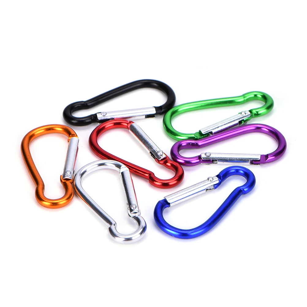 Aluminum Alloy D Carabiner Spring Snap Clip Hooks Climbing