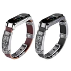 Оригинальный ретро браслет из натуральной кожи для часов Mi Band 4, браслет для часов Xiaomi Mi Band 3, винтажные гравировочные металлические браслеты
