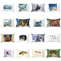christmas animal pillowcase polyester cartoon elk snowman rabbit cushion cover for sofa new year flamingo fox xmas pillow covers