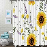 sunflower shower curtain beautiful flowers shower curtain waterproof fabric for bathroom decor shower curtains set with hooks