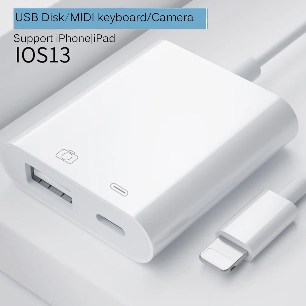 

USB OTG адаптер для iPhone iPad iOS13 к USB 3,0 адаптер U-Disk Мышь Клавиатура конвертер Lightning к камере адаптер кабель передачи данных