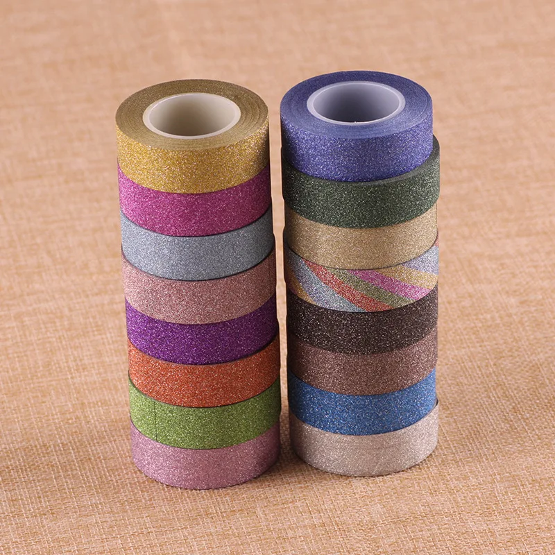 

5 Pcs Glitter Scrub Powder Colour Washi Tape DIY Decoration Scrapbooking Planner Masking Adhesive Paper Tape Stationery JD62
