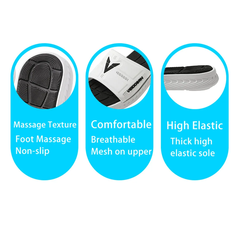 Veidoorn Summer Thick Bottom Indoor Home Couples Home Bathroom Sandy Beach Slippers Non-slip Soft Tide To Wear Cool Slippers