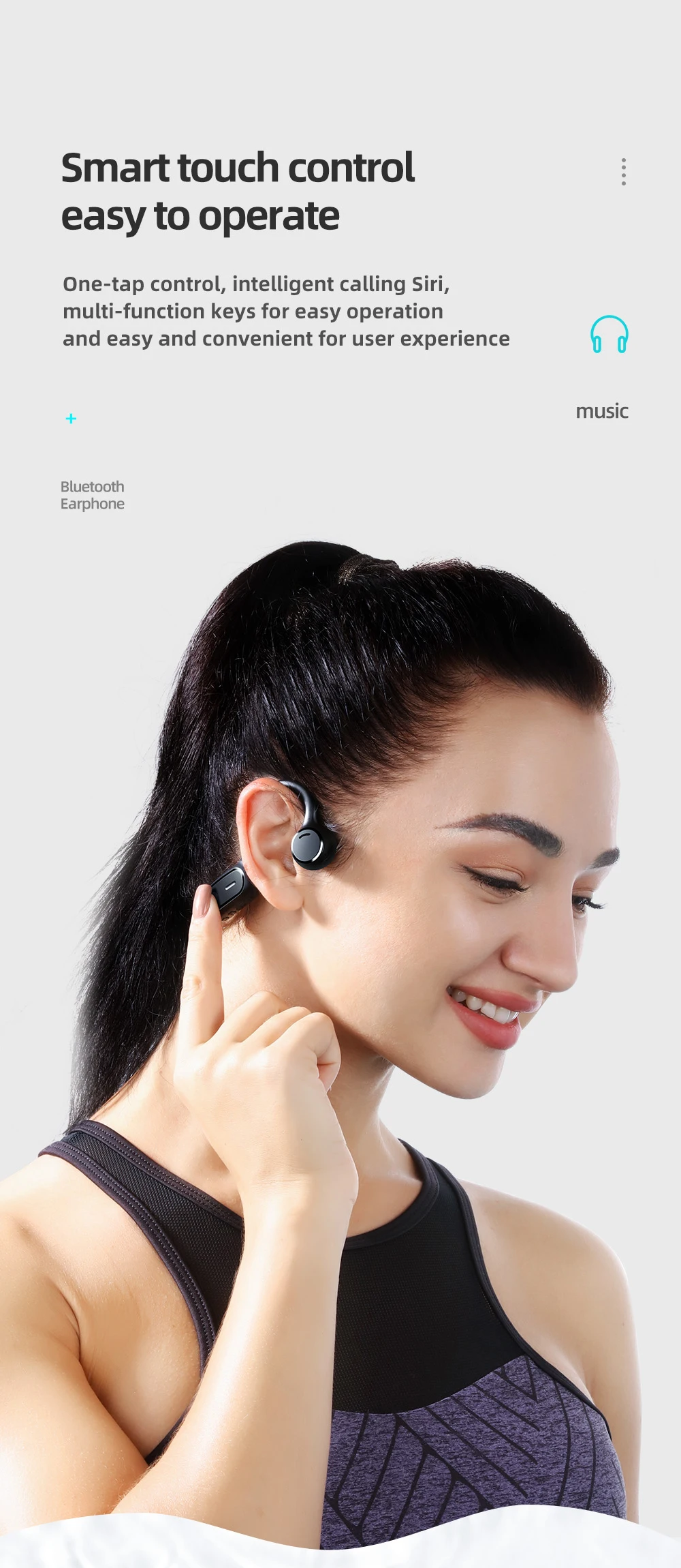 Joyroom X1 с шейным браслетом Bluetooth наушники стерео Беспроводные спортивные наушники крючок для наушников-вкладышей Стиль бас костной проводимости наушники