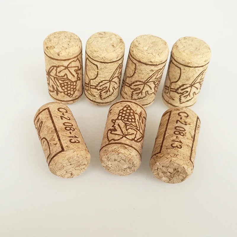 UPORS 15Pcs/Set Wine Cork Natural Wood Corks Wine Bottle Stopper Straight Corks Premium Red Wine Plug Wooden Cap Bar Accessories