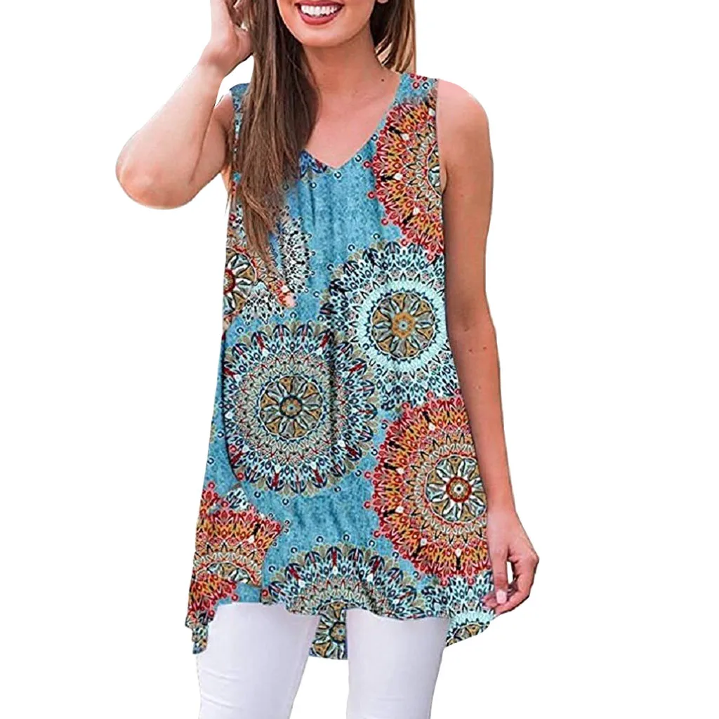 Майка женская с V образным вырезом и принтом разных цветов|Майки| |