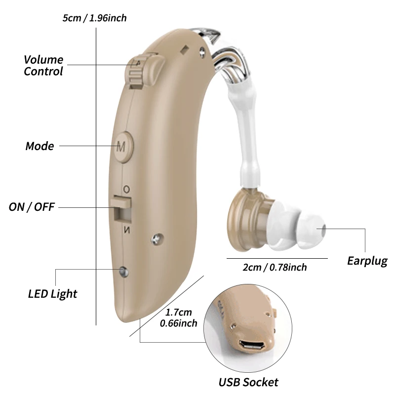 Перезаряжаемый слуховой аппарат Bluetooth Цифровые слуховые аппараты для пожилых
