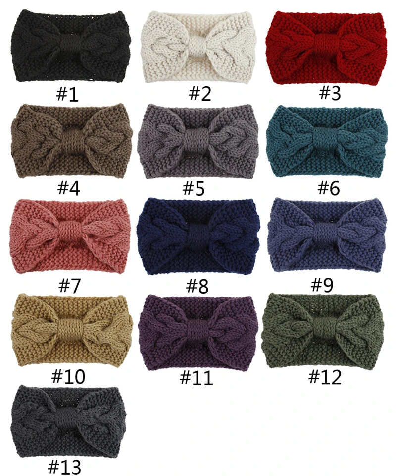 Теплая шерстяная вязаная женская осенне зимняя модная эластичная повязка на