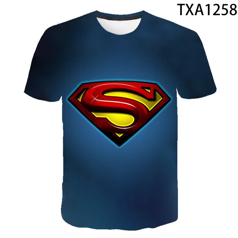 

Summer Cartoon Children Cute T-Shirt Fashion Men and Women Anime Short-Sleeved Street Boy Girl Hero Cute Hippie Top 2021 New