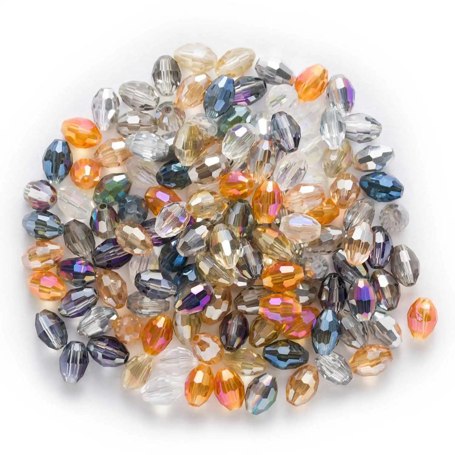 50 шт Овальные граненые Хрустальные стеклянные бусины для изготовления ювелирных