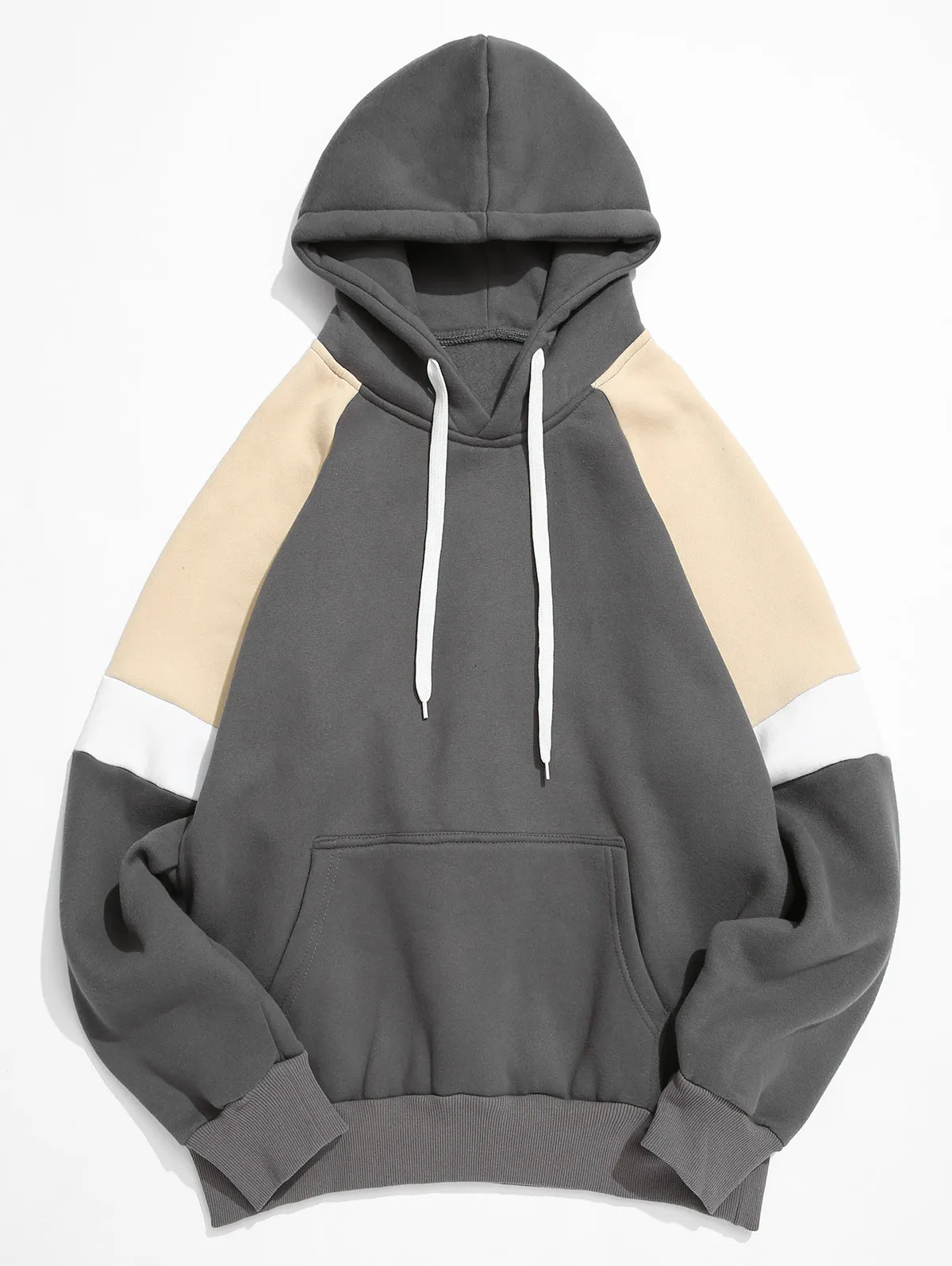 ZAFUL Men Colorblock Splicing Raglan Sleeve Drawstring Hoodie Contrast Color Kangaroo Pocket Hot Sale 2019 | Мужская одежда
