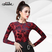 doubl sexy female upperclothing adults latin dance top modern long sleeve practice waltz standard dance practise tops for women