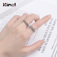 kinel retro cutout adjustable finger ring for women 925 sterling silver ring korea punk party woman jewelry bijoux gift