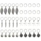 35 шт серебряные металлические кольца для волос коса дреды из бисера манжеты для волос драповая трубка Звездный лист дредлок аксессуары для волос инструменты для наращивания