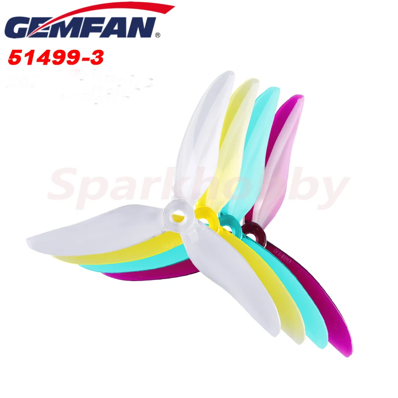 4 шт. 2 пары GEMFAN Hurricane 51499 5-дюймовый 3-лопастный Пропеллер CW & CCW для 2205 2306 2207