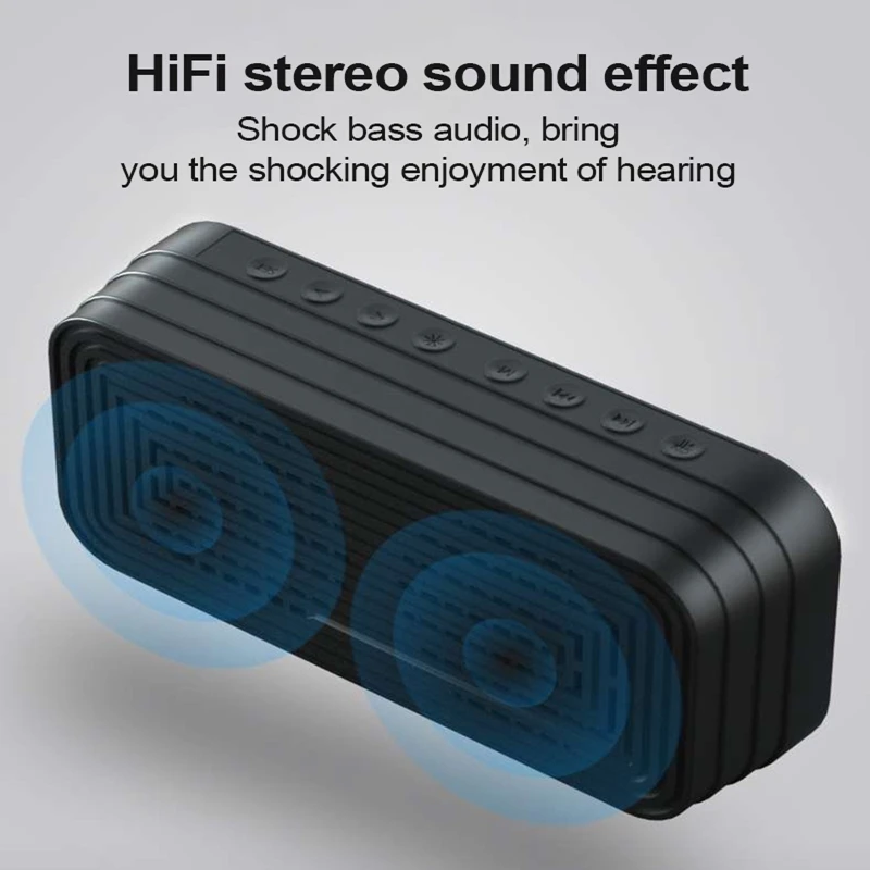 Зеркальный Bluetooth-звуковой ящик: беспроводной динамик профессионального уровня с сабвуфером, LED-часами, стереозвуком для домашнего кинотеатра, вечеринок и офиса.