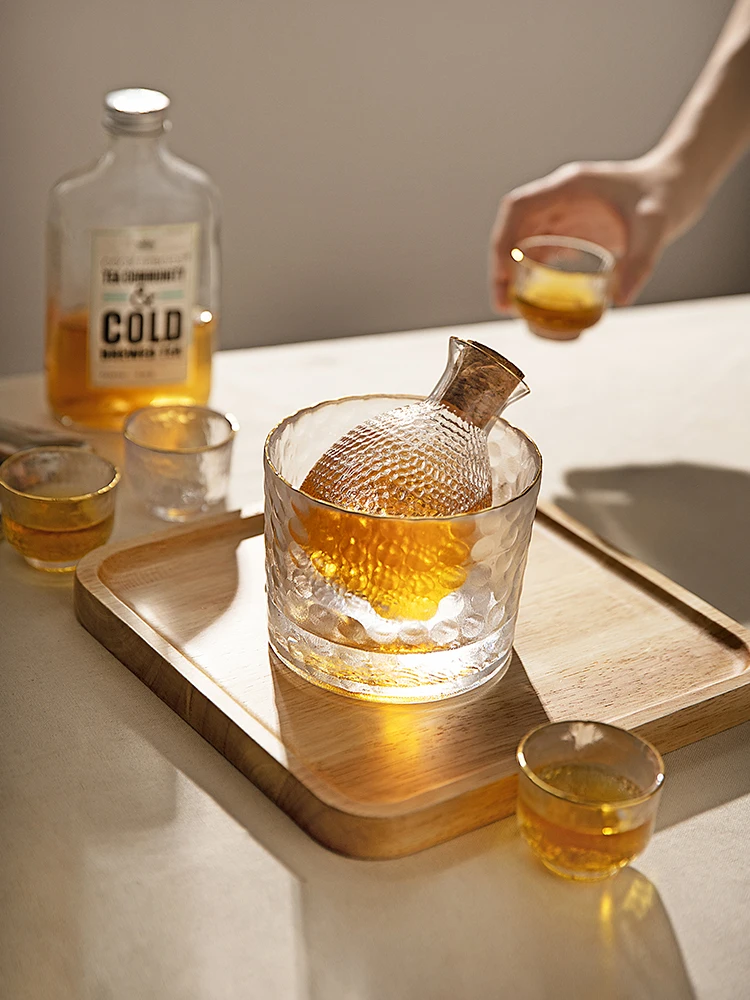 

Japanese Style Wine Glass Household Liquor Glass Small Wine Glass Glass Sake Wine Set High-end Sake Glass