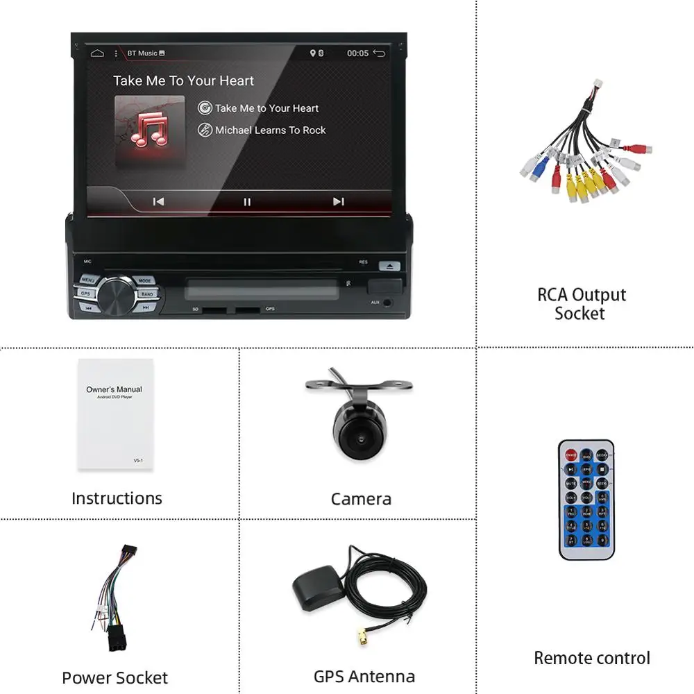 Автомагнитола на android 10 стерео система с 7 дюймовым экраном GPS Bluetooth USB камерой