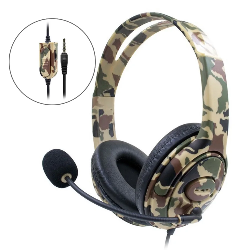 Игровая гарнитура проводные стереонаушники для Sony PS4 камуфляжные наушники с