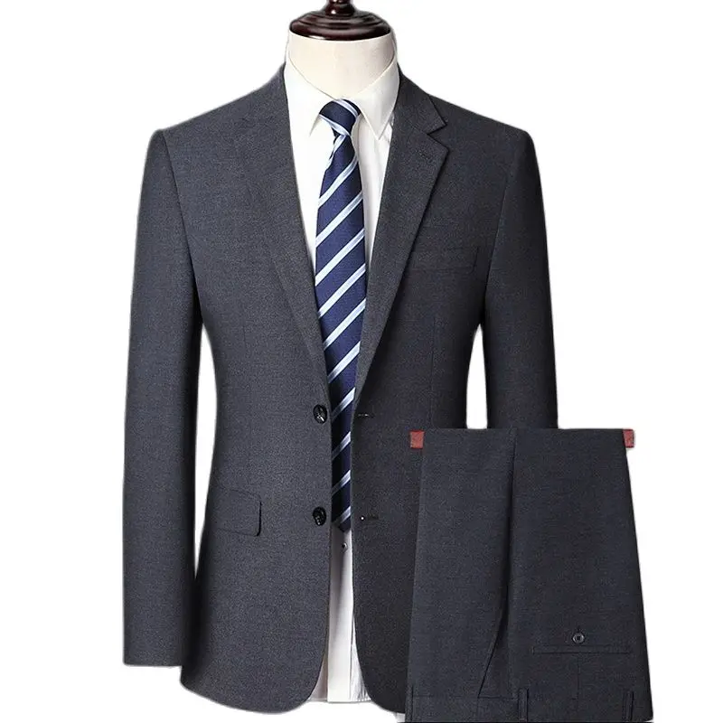 

Suits For Men Autumn New Suit Suit Men's Business Casual Two-Piece Set [Suit + Trousers] Solid Color Button DoorpocketBecoration