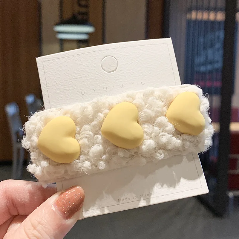

Cute and cute hairpin female plush hairpin hairy edge clip girl clip headdress color love hairpin