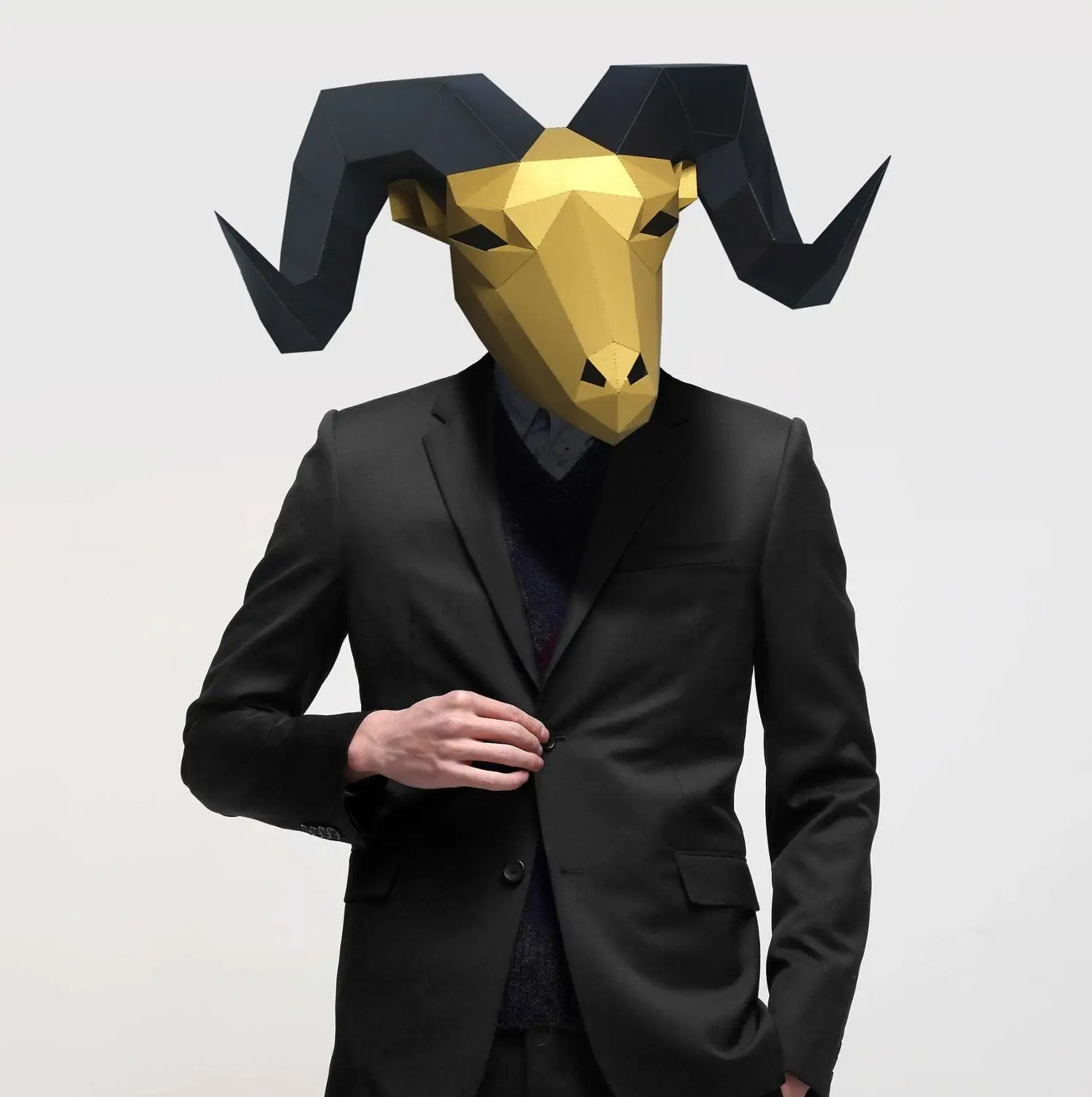 3D Бумажная Маска модный костюм козла животного косплей сделай сам модели