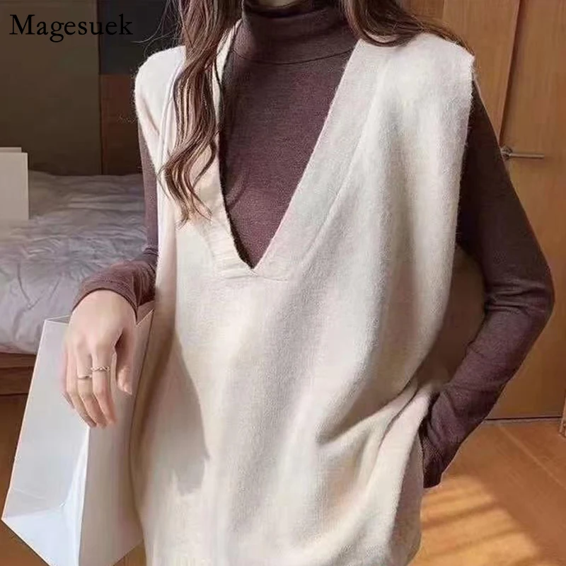 Пуловер свитер жилет женский осенне-зимний модный Повседневный Свободный