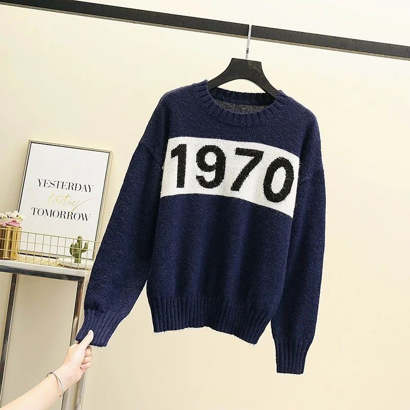 

2021 Winter Design Knitted Sweater Women's Long-sleeved Top Y2k Sweater Korean Fashion Kawaii Pullover Knitted Clothes
