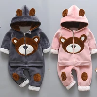 2020 winter baby boys clothing sets fashion girls warm hooded coats and pants suit baby thick velvet tracksuit kids clothes set