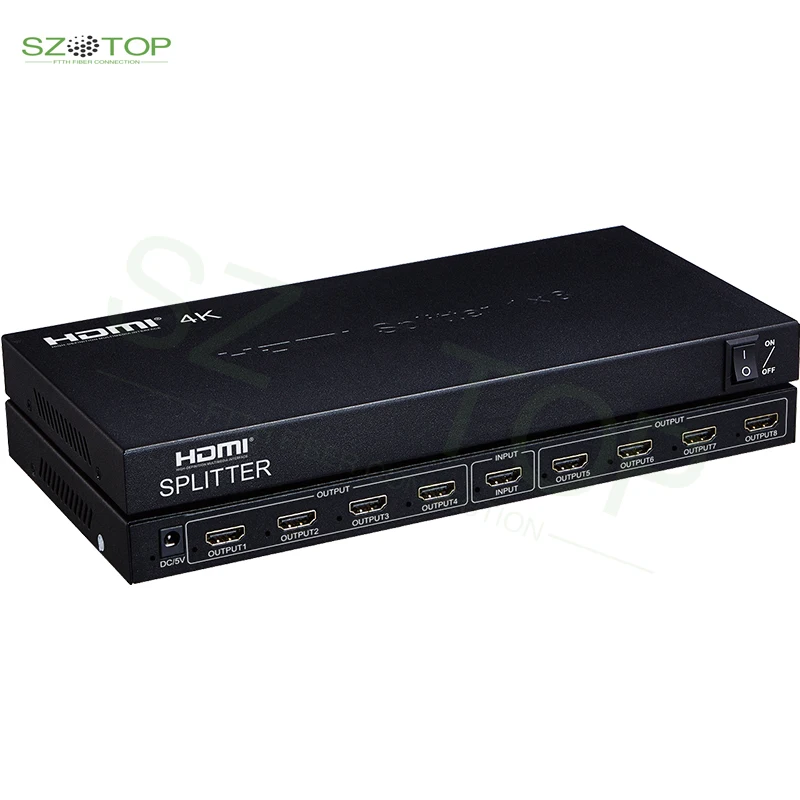 

HDMI-compatible Splitter V1.4 4K Switch 1X8 HDMI-compatible Splitter Split 1 in 8 Out support 3D 4k*2k@30Hz for TV Box