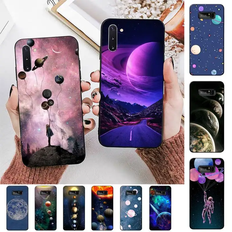 

FHNBLJ Space Planets Earth Mars Phone Case for Samsung Note 3 4 5 7 8 9 10 20 pro lite ultra for Oppo A9 2020
