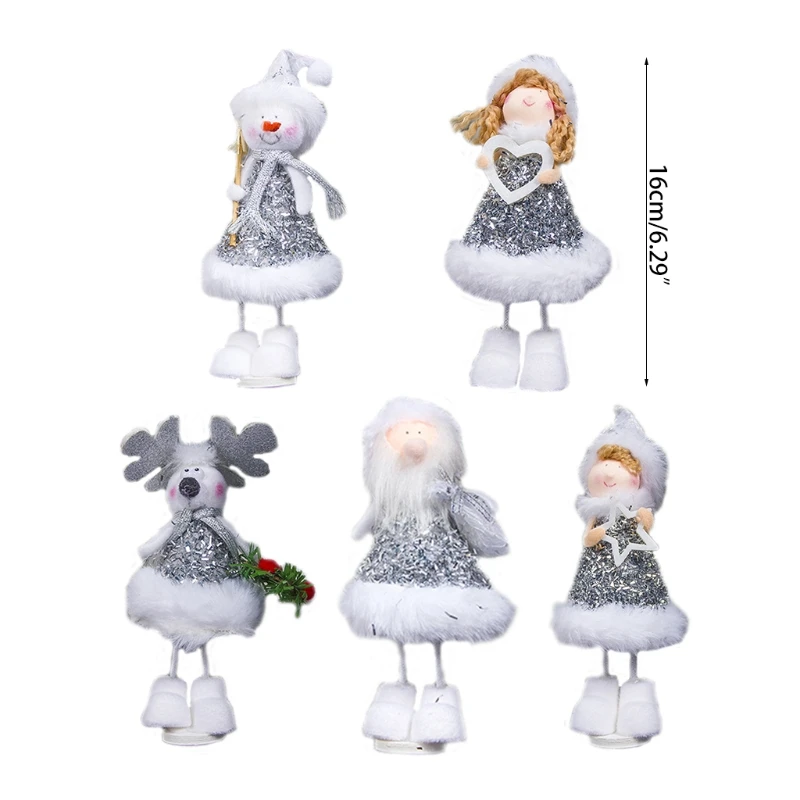 

Christmas Element Doll Pendant Cute Cartoon Santa Snowman Reindeer Xmas Hanging Ornament Home Decor Festive Party Tree K0AA