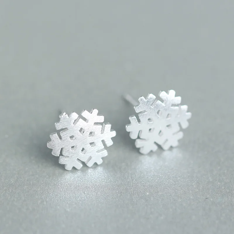 Женские серьги гвоздики в виде снежинок из серебра 100% пробы|gift handmade|gift sungift soap |