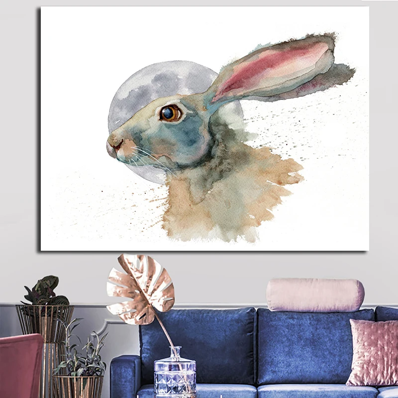 Постер с абстрактным большим Кроликом животные картина настенные картины плакат