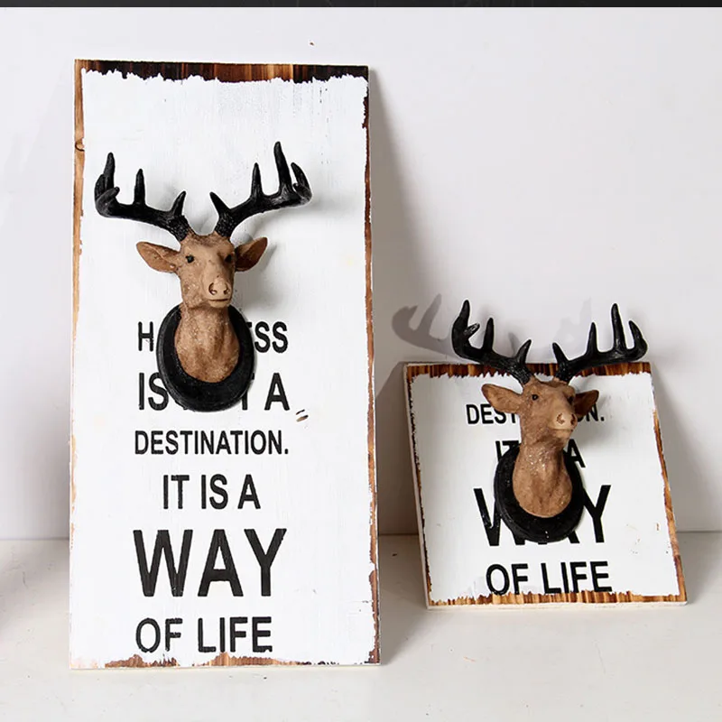 American Archaistic Deer Head Wall Picture Hanging Sculpture Model Resin Modern Art Bar Home Decoration Accessories Decor | Дом и сад