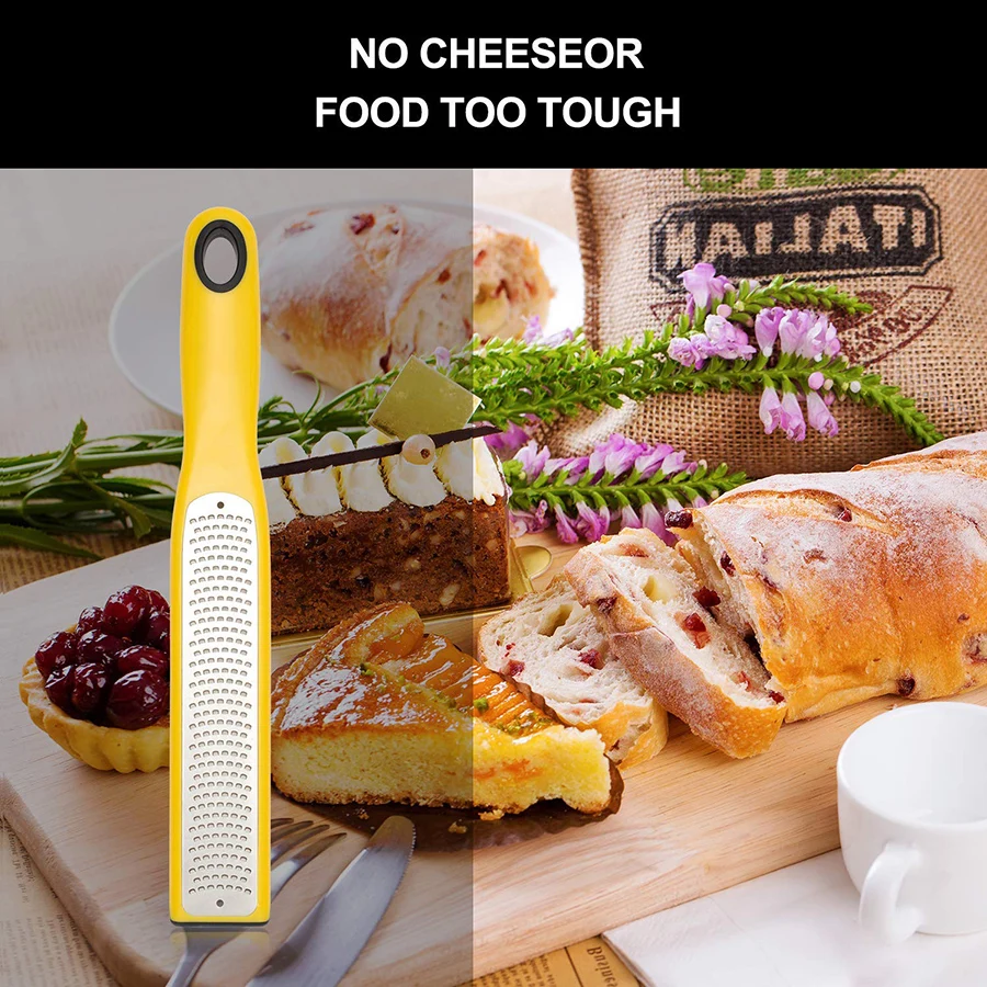 

Citrus Lemon Zester & Cheese Grater with Catch Container for Cheese, Lemon, Ginger, Garlic, Vegetables, Fruits