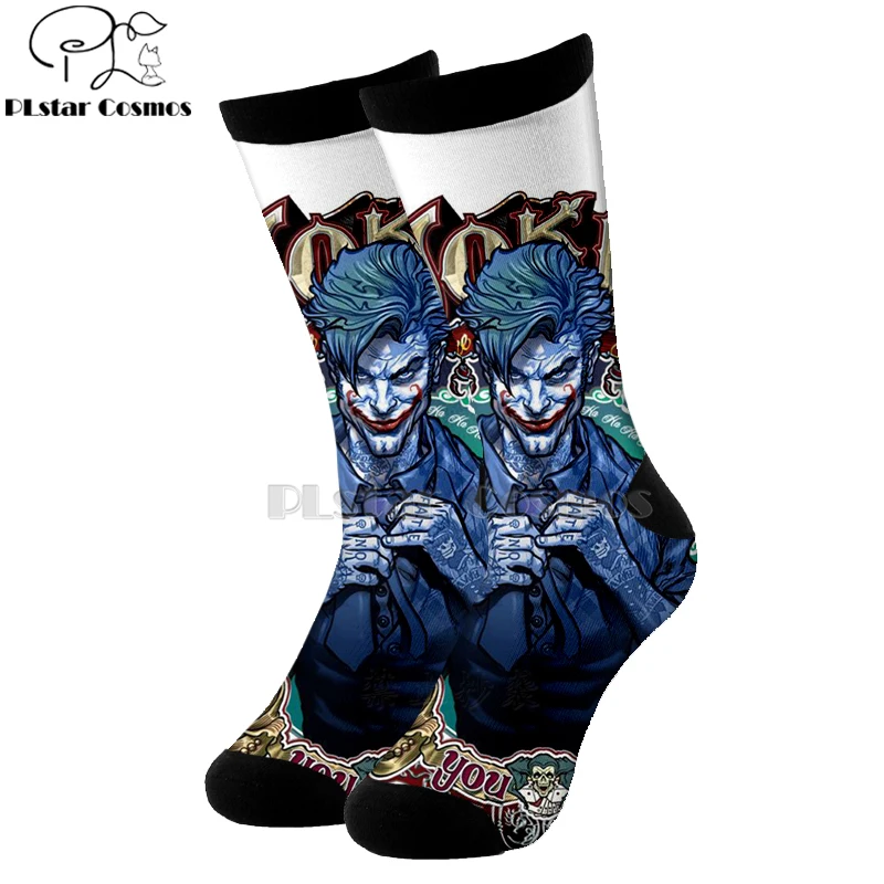 Plstar Cosmos comic dc haha злой Джокер злодей хлопковые носки с 3d принтом из мультфильма высокие носки мужские и женские качественные Joaquin Phoenix-5